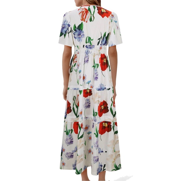 NWT Anthropologie Somerset Cream Floral Maxi Dress Sz XS - Picture 3 of 7